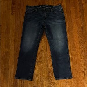 American Eagle Outfitters Men's Dark Blue Straight Jeans